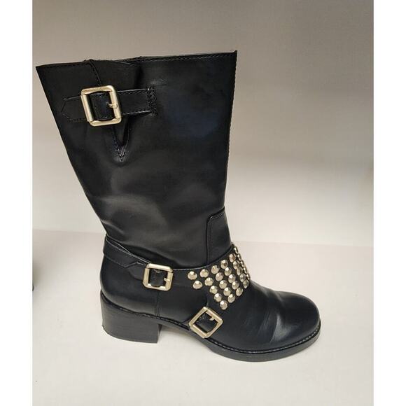 BCBGeneration BC-Halen Black Leather Studded Buckle Boots
7B/37 - Picture 9 of 14